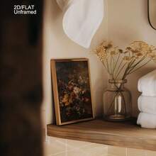 Frameless, A Retro Autumn Floral Wall Art Poster, Dark Autumn Flower Decorative Painting, Plant Art Hanging Painting, Room Decoration, Living Room Art Decoration, Modern Home Wall Art Decoration, Ideal Home Gift Creativity, Suitable For Living Room Study Bedroom Corridor Art Decoration Painting