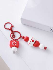 Cute Doctor & Nurse Keychain, Cartoon Soft Silicone Texture, Perfect Gift For Nurses Bag Charms Car Accessories Teacher Friend Sister Gift Ideas