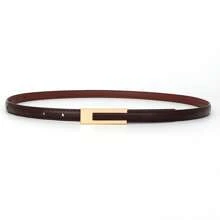 1 pieza Cinturón delgado de mujer de varios colores, nueva moda, cinturón versátil de unicolor simple para la cintura, decorativo casual para jeans, otoño, Halloween