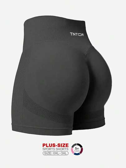 TNTOR Shorts de yoga para mujer talla grande, shorts deportivos de cintura alta elástica con efecto levantador de glúteos, shorts deportivos de compresión aptos para ejercicio, ciclismo y fitness
