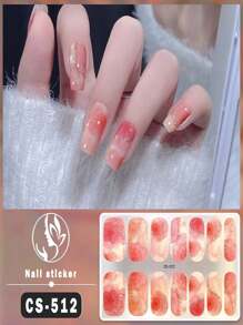 1pc No-Bake Marble Pattern Glitter Nail Stickers, Waterproof Peel-Off Nail Art Stickers, Full Nail Wrap, Women's Nail Art, Self-Adhesive Nail Stickers, Minimalist & Fashionable, Easy To Use, Suitable For Holiday Decoration, Party Decoration, Stage Decoration, Daily Decoration, Holiday Gifts, Birthday Gifts, A Perfect Gift For Loved Ones