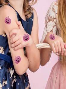 500 piezas Pegatinas de Halloween en rollo con forma de calabaza rosa con láser, pegatinas brillantes y resistentes al agua, autoadhesivas, para decorar sobres, diarios, fiestas, regalos de Halloween, decoración de otoño