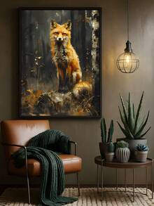 1幅复古狐狸印花，狐狸墙饰，暗黑田园风装饰，森林动物，狐狸装饰，狐狸艺术，暗黑学院风，动物印花，书虫礼物，浣熊印花，森林主题婴儿房装饰，森林动物，浣熊艺术自然印花森林印花，动物墙饰，卧室装饰，客厅装饰 - 彩色 - 查看 8