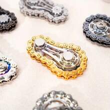 1pc Finger Spinner Flywheel Mechanical Toy, Adult Stress Relief Gadget With Metal Gears & Flywheel, Precise Structure Rotating Toy, Top Choice For Relieving Stress & Anxiety, Gear Mechanical Linkage Finger Spinner, Portable Stress Relief Toy, Desktop Stress Relief Gadget - Multicolor - View 9