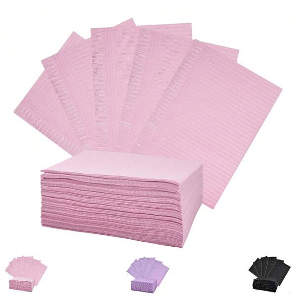 125 Campos Trabajo Dental Quirurgico Mantel Babero Desechable Toalla Dentista Aplicación Uñas Pestañas Almohadillas Desechables Tatuaje Salon Spa Estudio Tatoo Multifuncionales Bucal Portatiles Resistentes Limpieza Herramienta W5818-125 ROSA