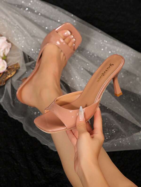 Women's Summer High Heel Square Toe Sandals, Elegant Slim Stilettos, Pair With Mini Dresses For Perfect Night Party Outfit