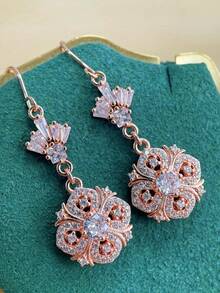 Gorgeous Victorian Earrings For Women  Synthesis Cubic Zirconia Dangle And Drop Earrings Wedding Engagement Bridal Jewelry Party Gifts - 耳環 - 查看 2
