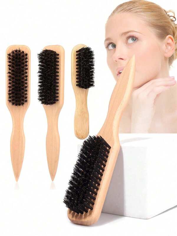 1pc Boar Bristle Smooth Comb, Suitable For Creating Sleek Ponytails, Taming Frizzy Flyaways, Controlling Hairline - Wide Tail Comb, Can Be Used For Parting And Sectioning, Suitable For Various Hairstyles, Hair Care Products, Hair Accessories, Hair Styling Kits, Hair Styling Tool Sets