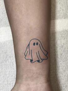 1 件纹身临时纹身半永久纹身 Y2K 鬼魂防水防汗持续 1-2 周逼真草本汁防摩擦不反光黑色适用于女性和男性纹身贴纸适用于手臂、胸部、腿部、腹部、腰部、手指、颈部、脊柱、现代人体艺术 - 黑色 - 查看 3