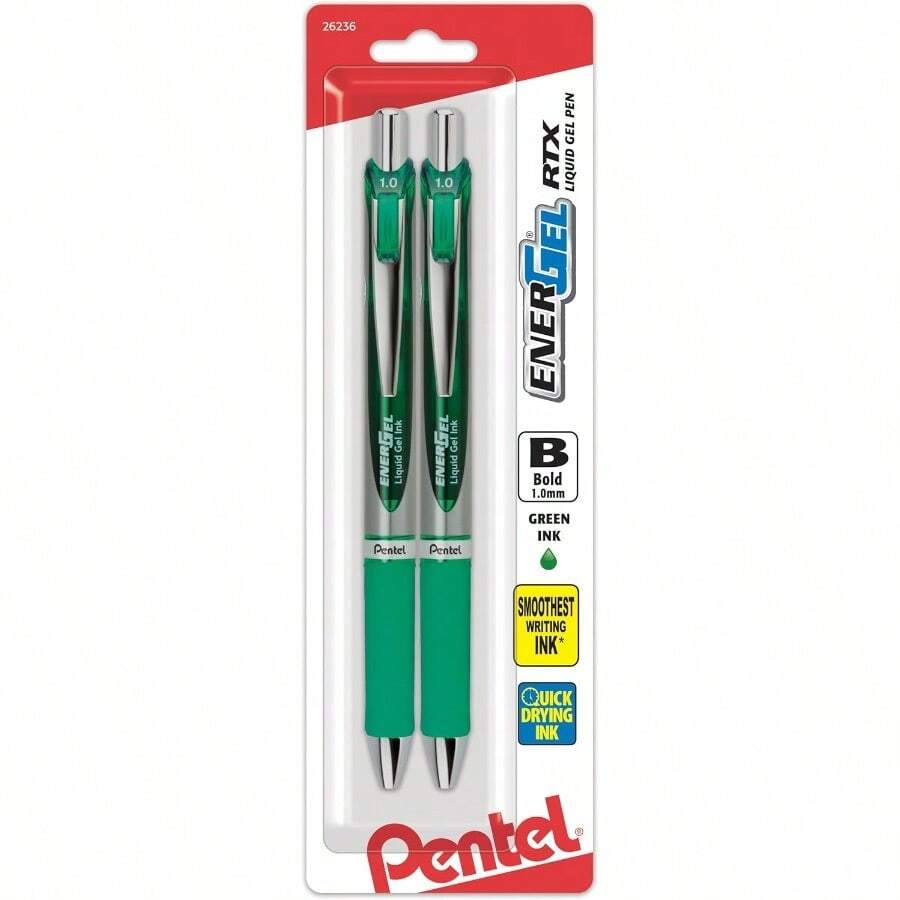 TG. 12 pezzi) EnerGel XM retrattile, punta da 1,0 mm, inchiostro verde