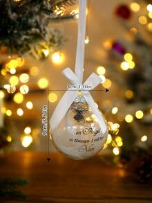 1 Stück Engel im Himmel Dekoartikel, Gedenk-Künstliche Federkugel Weihnachtsdekoration Anhänger, Weihnachtsbaum Dekoration, Heimdekoration, Weihnachtsfeier Zubehör, Weihnachts-Gedenk-Ornament Federkugel, Ein Teil meines Herzens ist im Himmel, Weihnachtsbaum Gedenk-Hängender Anhänger Geschenk für Mama, Papa, Sohn, Tochter, Schwester, Bruder, Oma, Opa