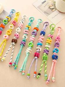 10 件/26 件电镀亚克力大孔英文字母珠，DIY 手机挂绳，休闲鞋饰，手工珠宝配饰，节日礼物 - 馬卡龍鍍彩字母 - 查看 4