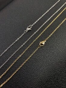 1/10/5pcs Stainless Steel Flattened Cross Chain With Lobster Clasp, DIY Jewelry Accessories - Multicolor - View 5