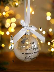 1 Stück Engel im Himmel Dekoartikel, Gedenk-Künstliche Federkugel Weihnachtsdekoration Anhänger, Weihnachtsbaum Dekoration, Heimdekoration, Weihnachtsfeier Zubehör, Weihnachts-Gedenk-Ornament Federkugel, Ein Teil meines Herzens ist im Himmel, Weihnachtsbaum Gedenk-Hängender Anhänger Geschenk für Mama, Papa, Sohn, Tochter, Schwester, Bruder, Oma, Opa