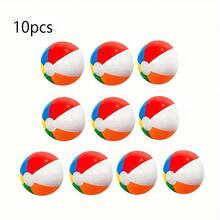 10pcs Inflatable Beach Ball, 11.81 Inch Pool/Beach Party Decoration Balloons, 6 Colors Outdoor Activities Sports Accessories, Beach Essentials, Pool Float - Multicolor - View 8