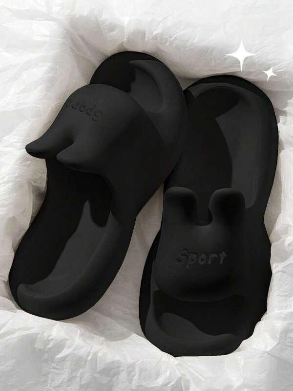 Zomerse 3D-pantoffels met zachte onderkant voor binnen, schattige dikke zool, antislip sandalen voor buiten