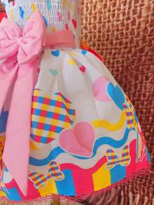 Children's Dress June Party Caipira Saint John Plaid Bow Square Dance School Fair Arraiá Northeast Costume Popcorn Queen Little Girl Girl Festivity Ruffle Youth Typical June Party - trắng - Xem 5