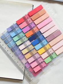 800 tờ/gói, 4 kiểu giấy nhớ PET trong suốt, tab ghi chú, tập ghi nhớ màu nhạt, nhãn dán chỉ báo, 4 kiểu hỗn hợp 1 gói, dùng cho đồ dùng học tập, trở lại trường - Nhiều màu - Xem 4