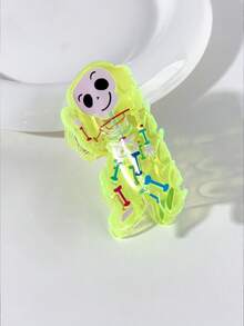 1 件女士万圣节畅销发爪亚克力骷髅头多功能节日氛围发夹发饰女爪夹秋季配饰