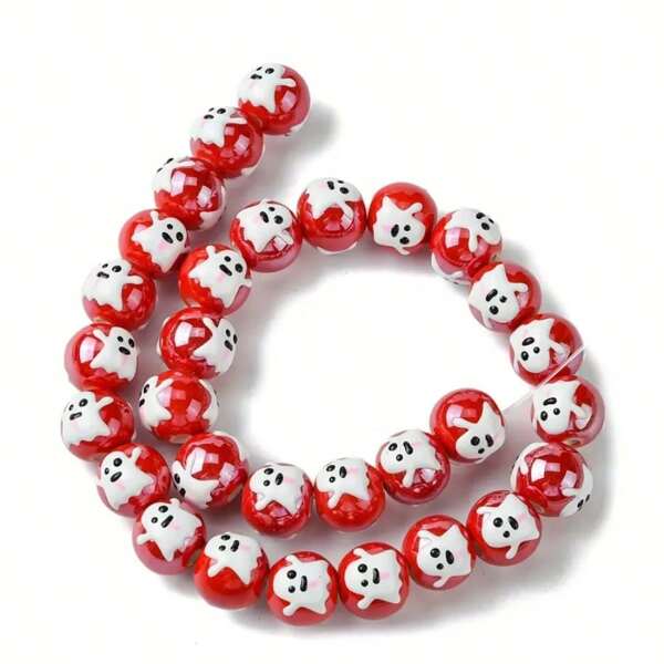 5/10/15 Cuentas de cerámica hechas a mano de mezcla aleatoria, aproximadamente serie de Halloween adecuada para hacer pulseras, collares y joyería