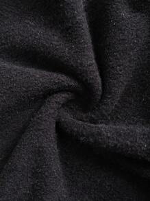 Men's Autumn And Winter Street Y2K Pattern Hooded Sweatshirt Top, Slightly Elastic Fit, Washed And Distressed, Plush And Cotton Black Pullover Long-Sleeved Sweatshirt, Casual Daily Back-To-School Season Hoodie Top - Black - View 4