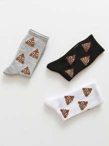 3 أزواج جوارب متوسطة الطول بنمط كرتوني مبتكر وشخصي، مريحة ومتعددة الاستخدامات للارتداء اليومي