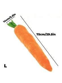 1Pc Large Stuffed Carrot Toy For Dogs/Cats, Pet Chewing And Comforting Toy With Squeaks - Orange - View 2