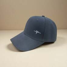 1pc Unisex Casual Minimalist Heartbeat Embroidery Pattern Adjustable Baseball Cap, Suitable For Daily And Outgoing Wear - Multicolor - View 6