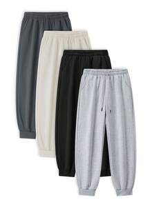 Versatile Outdoor Sports Everyday Wear Casual Pants With Adjustable Drawstring Waist Design Women's Solid Color Travel Leggings For Casual Sports And Fitness - 淺灰色 - 查看 1