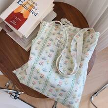 Women Shoulder Bags - 淺綠豎條紋碎花 - 查看 8