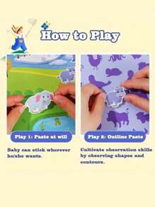 1 pezzo Libro di adesivi riutilizzabili per bambini, adesivi lavabili per bambini in età prescolare, regali per le vacanze, disponibili come regali per il ritorno a scuola, regali di compleanno, libro di adesivi, stile libro gelatina, puzzle di adesivi per l'educazione precoce, possono essere incollati ripetutamente. Include adesivi a tema mondo marino, animali, dinosauri e trasporti.
