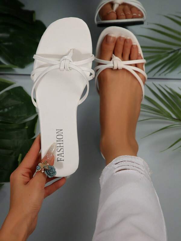 Women's Fashion Slippers - Lightweight, Breathable, Open Toe, Flat, Casual Summer Shoes With Comfortable Insole And Adjustable Strap For Easy Walking