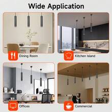 CANMEIJIA 85-265V GU10 吊灯,黑色复古圆柱线吊灯,适用于家居装饰、吸顶灯、客厅、卧室、厨房、商店、橱窗、餐厅、酒吧、沙龙、展览馆、阅览室、咖啡厅、酒店、服装店、走廊、门厅 - GU10圓筒吊燈附圈款 - 查看 7