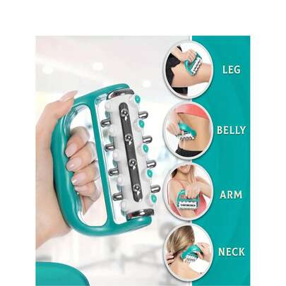 1 件电镀按摩滚轮，释放和分解脂肪块，淋巴引流按摩滚轮，深层组织肌肉按摩滚轮，手持式身体按摩工具，适用于腿部、肩部和背部，学校、返校、旅行、旅行必需品、家庭必需品、水疗、按摩工具、按摩、按摩器、水疗