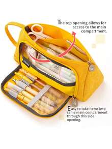 EASTHILL 大容量铅笔盒 大号铅笔袋 笔袋 高容量收纳盒 中学生大学办公室收纳盒 适合学生青少年女孩成人