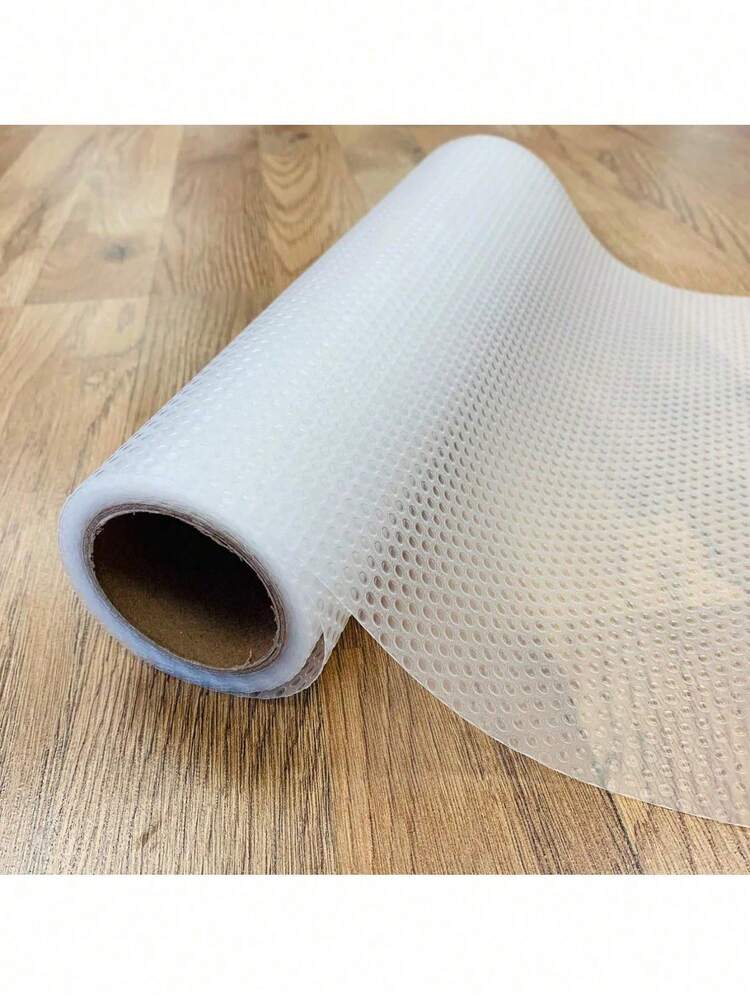 1 Roll 11.8*118 Inch Shelf Liner, Drawer Liner, Cabinet Liner. Semi-Transparent EVA Material, Waterproof, Moisture-Proof, Mildew-Proof, Oil-Proof, Anti-Slip. Thickened, Wear-Resistant, Washable And Reusable, Can Be Cut To Size, Suitable For Shelves, Cabinets, Fridges, Drawers, Shoe Racks, Non-Sticky - White - View 3
