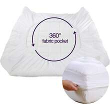 Plush Twin XL Mattress Topper For College Dorm - Extra Long Twin Mattress Pad Cover, Cooling Pillowtop With Deep Pocket, Hypoallergenic Down Alternative Filling, Breathable & Soft Bed Topper - trắng - Xem 3