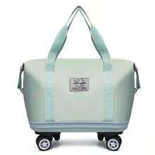 带轮旅行包，可扩展 2 层，大容量和多个口袋，适合学生毕业季、度假、多功能行李包，适合学校、学校配件、学校用品、旅行必需品、假日行李袋、行李箱、旅行包，适合女士 - 彩色 - 查看 12