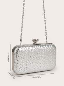 AIBBYDAR حقيبة مساء للنساء، فضي أنيق عالي الجودة من جلد اصطناعي بنسيج مُنسوج، حقيبة مساء بنمط جلد الأفعى أنيقة، محفظة محمولة، حقيبة كروس بسلسلة معدنية، مناسبة للزفاف والحفلات الراقية والمناسبات