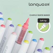 Languo 9支装丙烯颜料马克笔套装,720色可混色软头,适用于绘画、DIY手工、学校美术用品、绘画课程、返校季 - 彩色 - 查看 9
