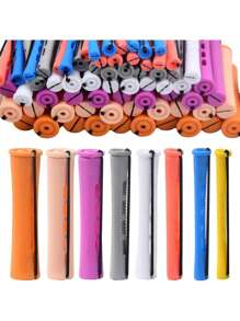 批发 40 件烫发棒套装 4 种尺寸卷发器冷烫棒 适合女士长短发 DIY 美发造型工具、发饰、美发工具 - 彩色 - 查看 27