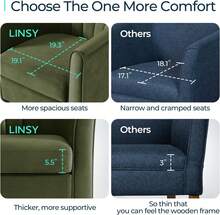 Accent Chair With Ottoman, Modern Barrel Chair Comfy Armchair Reading Chair With Footrest, Round Arms Chair For Living Room Bedroom Reading Room, Velvet, Olive Green,9610846 - Green - View 8