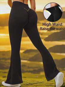 Women's High Waist Flare Leg Pants Legging Seamless Slim Yoga Wide Leg Pants Autumn Winter Clothes Women Pants Elastic Seamless Lift Butt Sports High Waist Pants Gym Wear Women Autumn Outfits ﻿