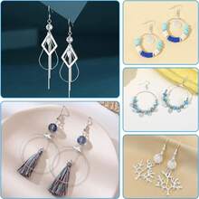 100/200PCS Earring Making Kit - Beading Hoop Finding, Open Hoops Bulk Wire For DIY Jewelry Craft Supplies - Teardrop And Round - Quantity - View 2