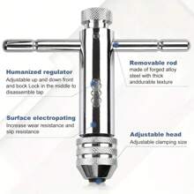 Set de chei reglabile cu clichet pentru Ziua Tatălui - Metal, fără baterie, mâner în T reglabil cu rotație înainte/înapoi, ideal pentru șurubelniță și cheie tubulară, cheie reglabilă pentru șurubelniță, construcție durabilă, w reglabil