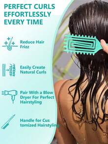 فرشاة تجعيد 1 قطعة | فرشاة تجعيد احترافية 2025 للحصول على تجعيدات وأمواج وحلقات مثالية - مضادة للتقصف، انزلاق سلس، نتائج تصفيف شعر بجودة صالون للشعر المجعد، ضروريات المنزل