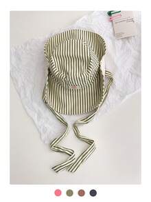 1 chiếc Mũ rộng vành có dây rút họa tiết kẻ caro tương phản vá víu cổ điển, Mũ chống nắng phong cách Boho mùa xuân/hè, Kiểu dáng đơn sắc tươi sáng, Mũ chống tia UV có dây buộc, Du lịch & Trở lại trường - Đầu phẳng cổ điển - Xem 29