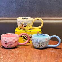 SpongeBob SquarePants 一套官方礼盒，高品质陶瓷马克杯，这是一款经过认证的高品质陶瓷杯产品，适合家庭使用。可用作早餐杯或牛奶杯。 - 彩色 - 查看 3