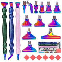 12 件金色/银色/彩色玫瑰金钻石钻头 + 1/3 件闪亮葫芦笔形塑料笔 + 6 件红胶 + 1 件塑料盒钻石画工具套件，螺纹 - 12pcs金色鑽頭 - 查看 8