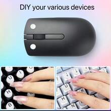 64 件长指甲打字小工具,美甲打字贴纸,有两种款式可供选择,一种是透明硅胶键帽 3D 贴纸,不影响键盘字母的可见度,清晰舒适地保护长指甲,另一种是清晰耐磨的字母,磨砂防滑,2 个额外的 DIY 空白键,可重复使用的 3D 贴纸,适用于笔记本电脑笔记本电脑台式机的打字和游戏,办公室必备 - 彩色 - 查看 14